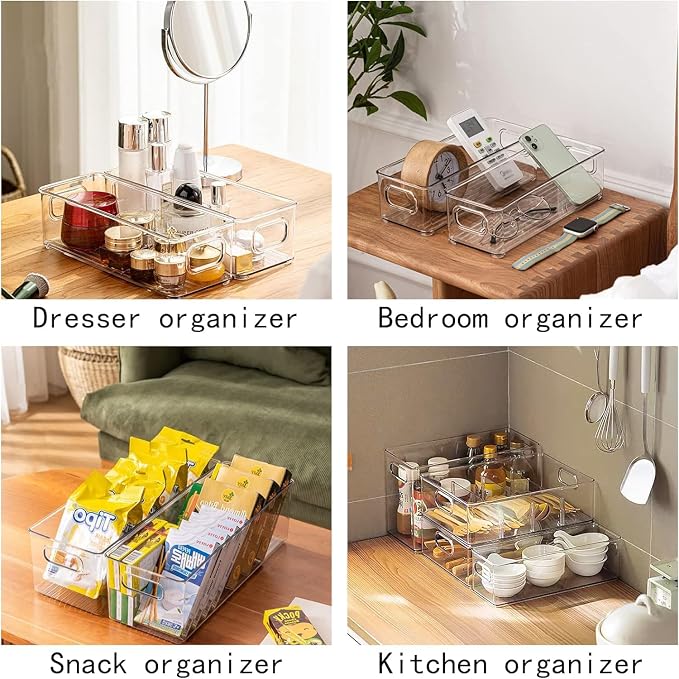 Eanpet 7Pack Clear Fridge Drawer Organizer Pull out Bins Stackable Refrigerator - Image 5