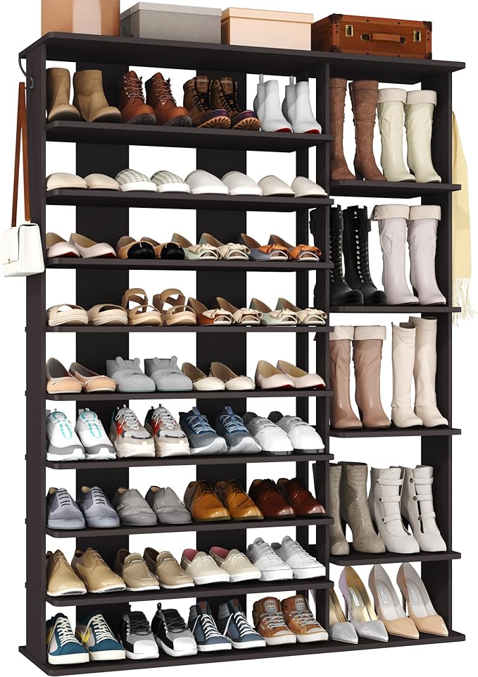 HOMEFORT 10 Tiers Shoe Rack, 50 Pairs Large Shoe Shelf, 61.8" Tall Shoe Tower by HOMEFORT