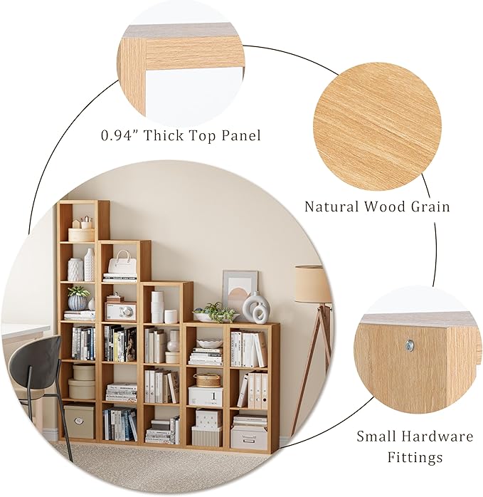 Cube Storage Organizer Bookcase, Small 4 Tier 11 inch Open Back Cubical Shelf - Image 6