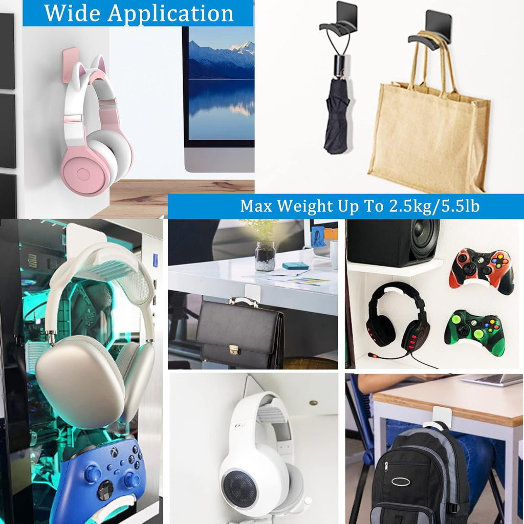 Headphone Stand Headset Holder - Adhesive Gaming Earphones Hanger
