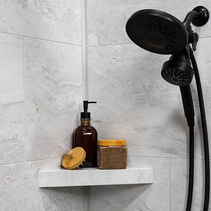 Palisade Vinyl Waterproof Corner Shower Shelf in Polar Frost - Image 5
