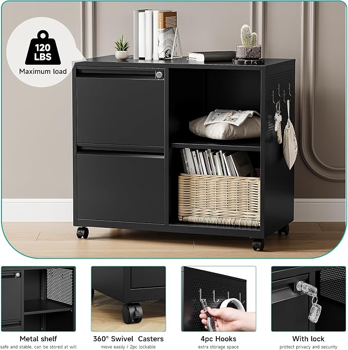 SISESOL 2 Drawer File Cabinet - Image 5