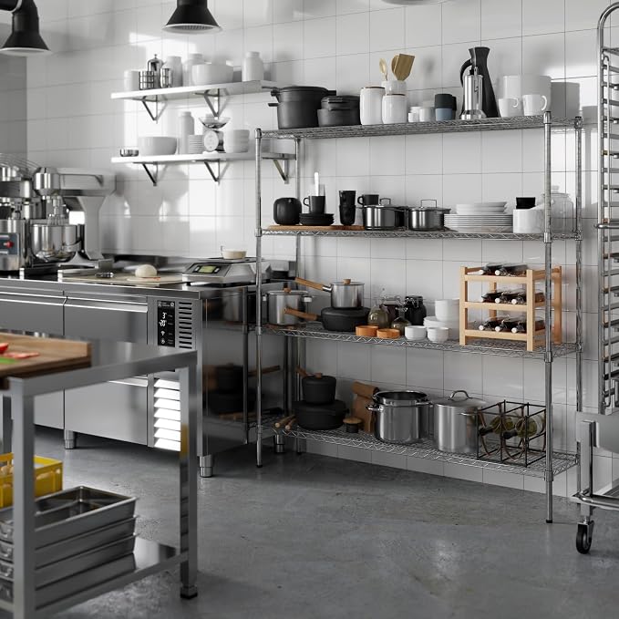 14" Deep x 60" Wide x 64" Height Wire Shelving Kit | 4-Tier | NSF Commercial - Image 6