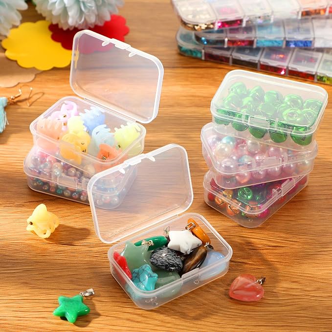 SATINIOR 24 Packs Small Clear Plastic Beads Storage Containers Box - Image 7