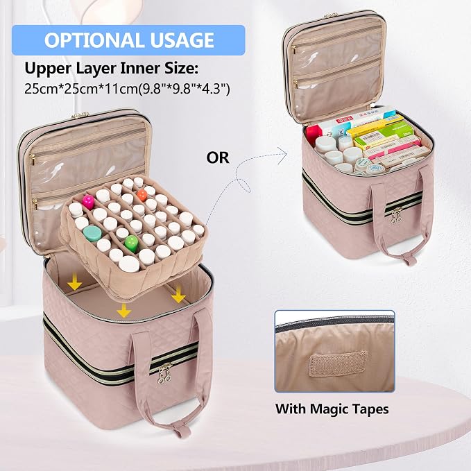 Yarwo Pill Bottle Organizer Storage Bag, 3 Layers Medicine Travel Case Empty - Image 4