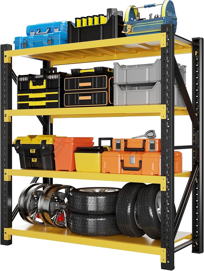 5000LBS Heavy Duty Garage Shelving 59" W Garage Storage Shelves 4-Tier Metal by Unknown