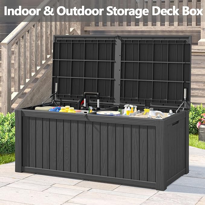 Outdoor Storage Box, 180 Gallon Deck Box, Waterproof and UV Resistant Large - Image 7