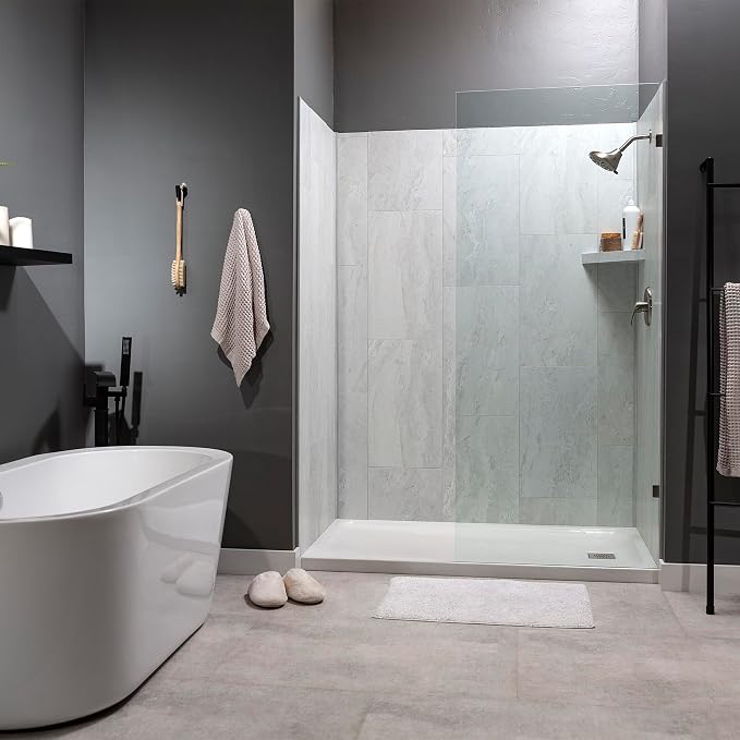 Palisade Vinyl Waterproof Corner Shower Shelf in Polar Frost - Image 8