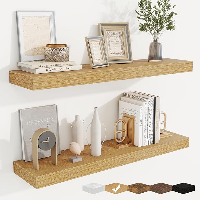 fuqing Floating Shelves for Wall, Wall Mounted Wood Floating Shelf by Fuqing