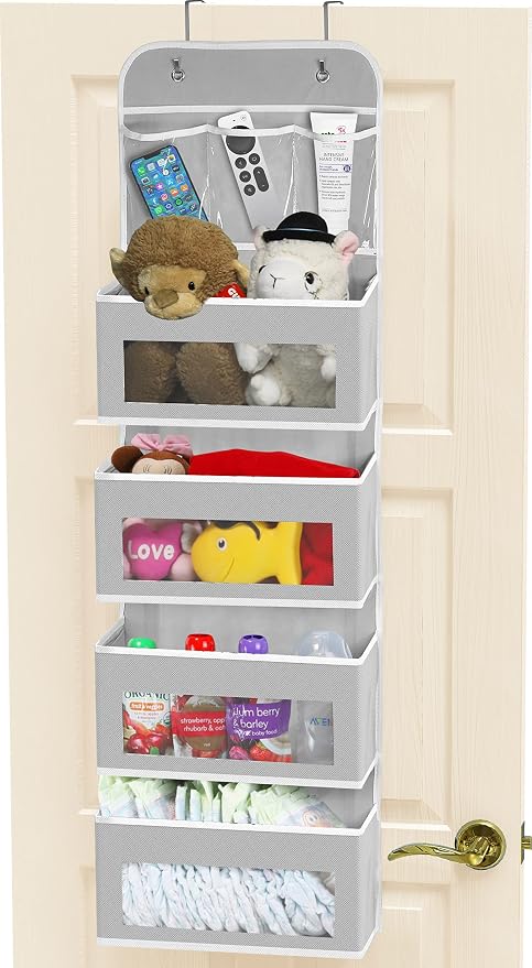 Simple Houseware 4 Clear Window Pocket Over Door Storage Hanging Organizer by SimpleHouseware