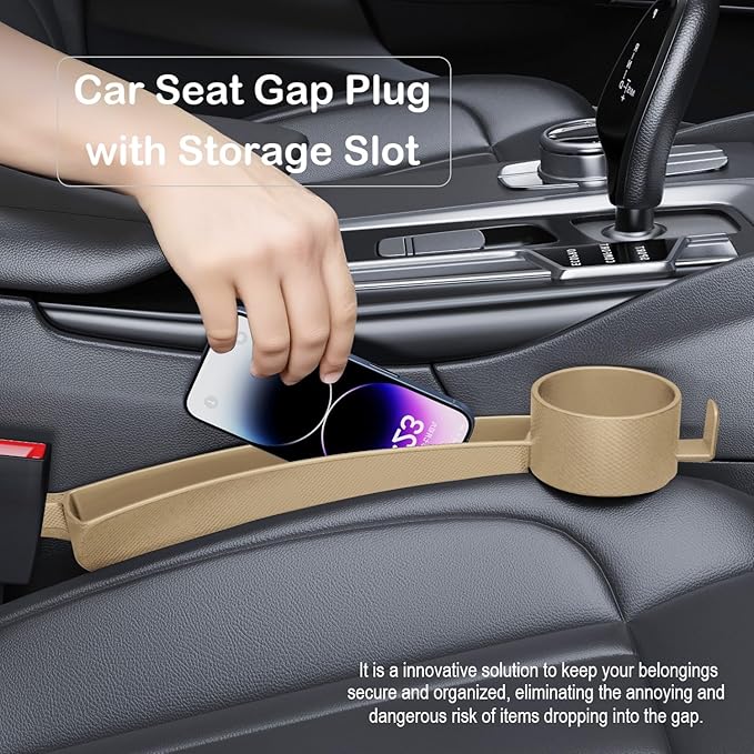 Car Seat Gap Plug with Storage Slot, Auto Gap Filler Organizer with Cup Holder - Image 7