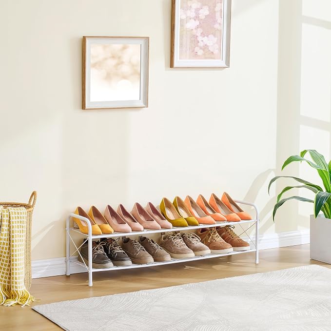 Hoctieon 2 Tier Shoe Rack for Closet, Durable Mesh Style Shoe Rack, Entryway - Image 8