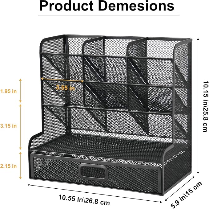 Marbrasse Mesh Pen Holder for Desk, Desk Organizers and Accessories for Office - Image 6