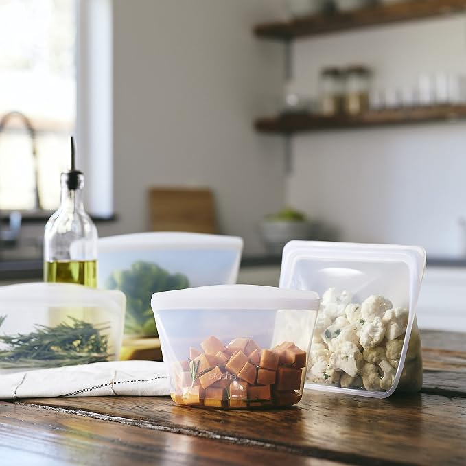Stasher Premium Silicone Reusable Food Storage Bags 4-Pack Boxed Starter Kit - Image 4