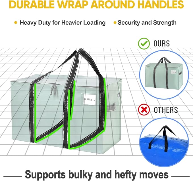 VENO 4 Pack Moving Bags and Large Christmas Storage Bins - Image 5
