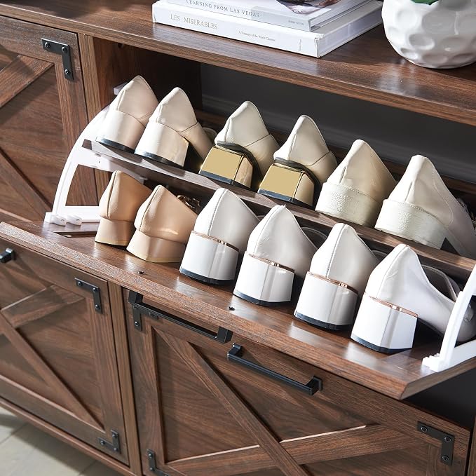 Shoe Storage Cabinet, Farmhouse Shoe Organizer - Image 8