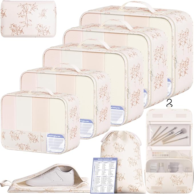 BAGAIL 9 Set Packing Cubes Luggage Packing Organizers by BAGAIL