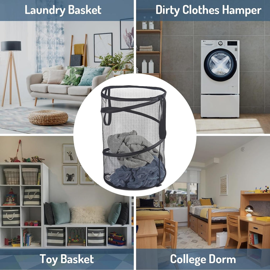 Mesh Popup Laundry Hamper 115L Foldable Laundry Basket Extra Large