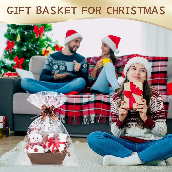 AFOROEOA 10PACK Baskets for Gifts Empty, 10x12”Thick Brown Gift Basket - Image 7