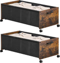 Under Bed Storage with Wheels, Wooden Under Bed Drawers On Wheels, Rolling by FOUCSSOMEI