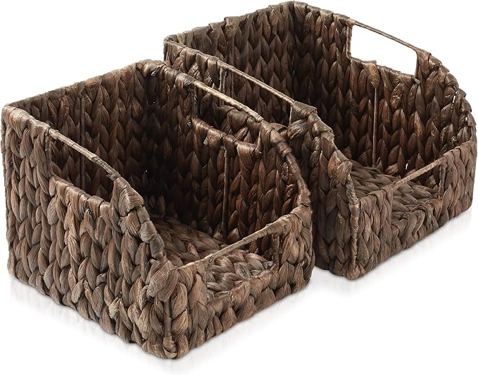 Casafield Set of 2 Water Hyacinth Pantry Baskets by Casafield