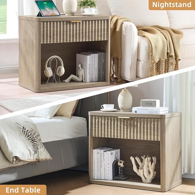 LEYAOYAO 31" Wide Fluted Nightstand Set of 2 - Image 8