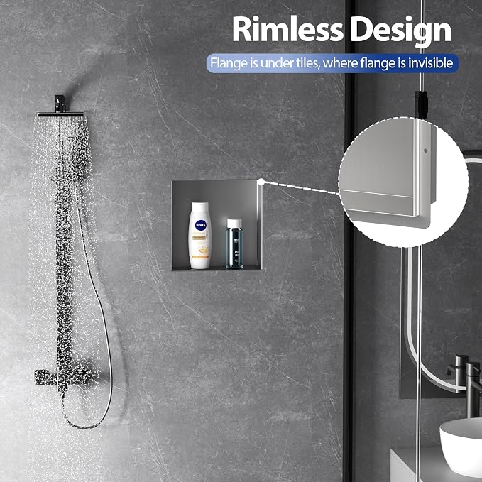 Stainless Steel Shower Niche 12" X 12", No Tile Needed Wall Niche Shower - Image 4