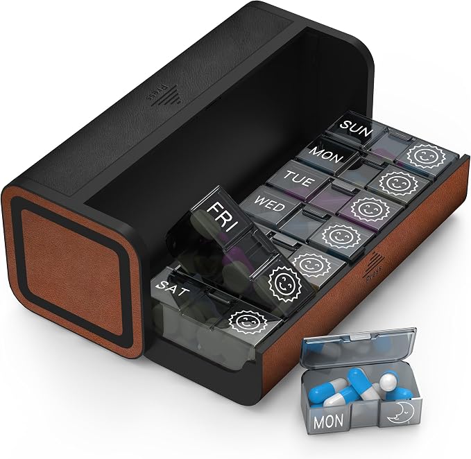 Pill Organizer Weekly, 2 Times a Day by TALVOLC