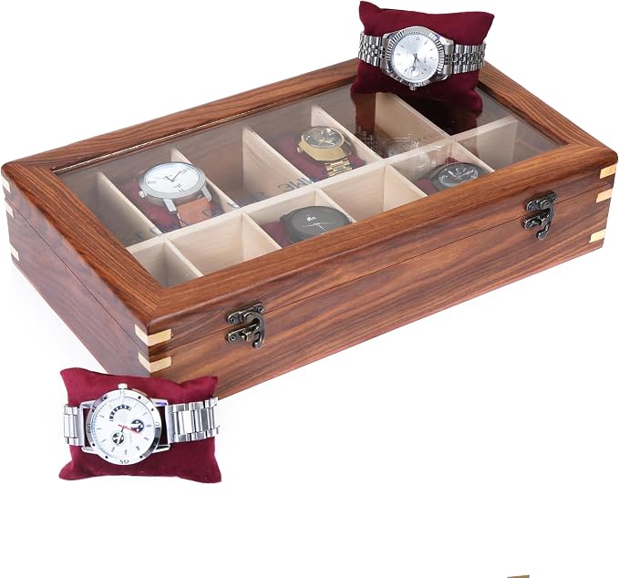 Wooden Watch Box for Men & Women, Watch Organizer & Display Case, Premium - Image 6