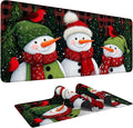 Three Snowmen Gaming Mouse Pad 35.4"x15.7"Desk Mat Anti-Slip Rubber Base & by ANNAQUEEN