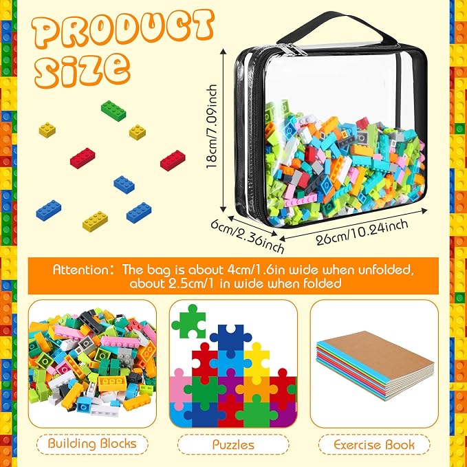 Sanwuta 6 Packs Toy Storage Bags, PVC Organizing Case Bags - Image 2
