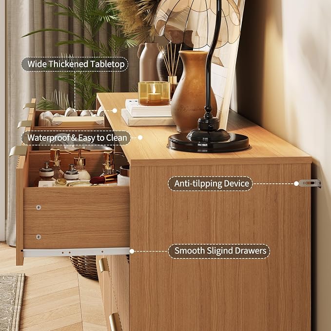 Garvee Fluted Dresser for Bedroom - Image 6