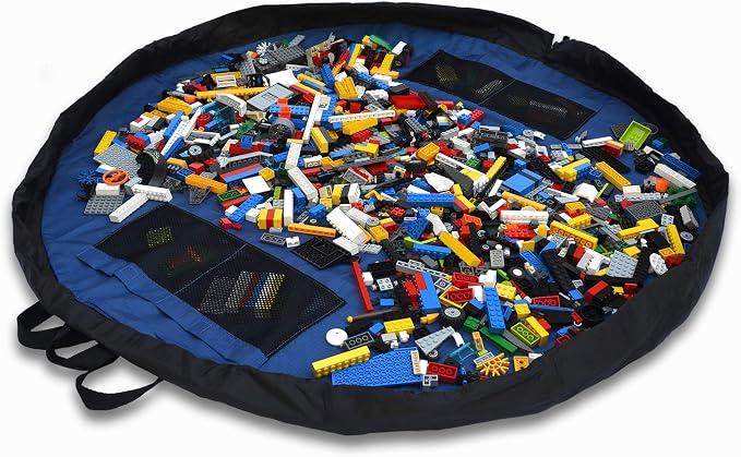 Lay-n-Go 2-in-1 Small Portable Drawstring Toys Storage Organizer and Play Mat - Image 4
