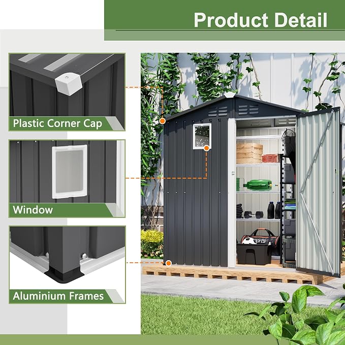 6x4 FT Outdoor Storage Shed - Image 4