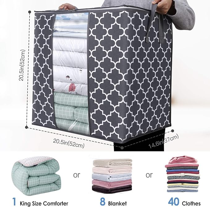 WISELIFE Storage Bags Large Blanket Clothes Organization and Storage Containers - Image 2