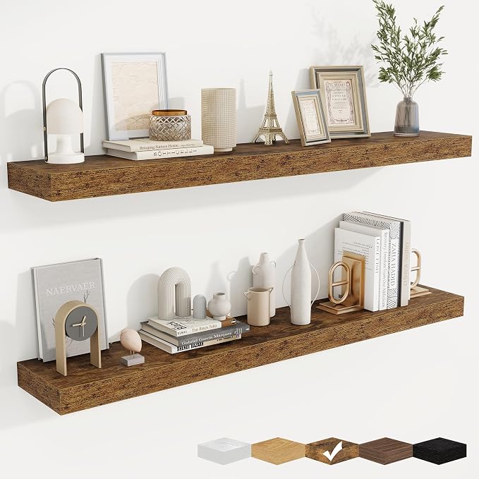 fuqing Floating Shelves for Wall, Wall Mounted Wood Floating Shelf by Fuqing