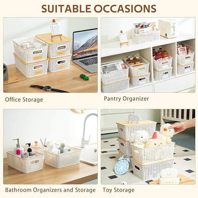 8 Pack Plastic Storage Bins - Image 6
