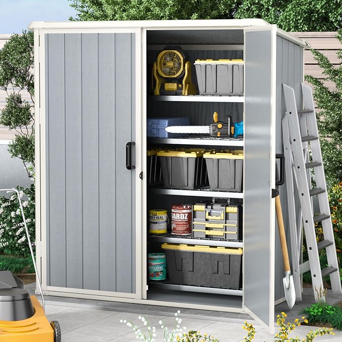 Aoxun Outdoor Storage Shed 5 x 3FT, Resin Shed - Image 6