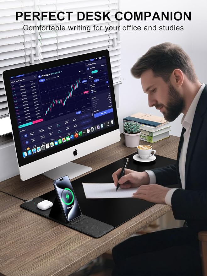 TopMade Mouse Pad with 15W Wireless Charging & Phone Holder, 31.5" x 15.75" XXL - Image 5