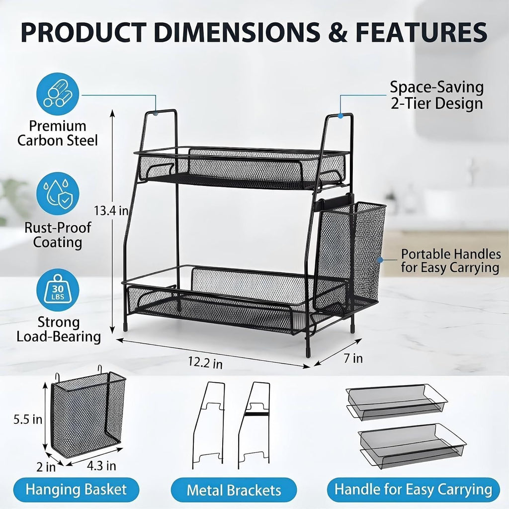2-Tier Bathroom Countertop Organizer,Skincare, Makeup Countertop