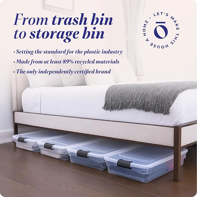 HOMZ 4-Pack Under Bed Storage, 60 Quart, and Towels - Image 7