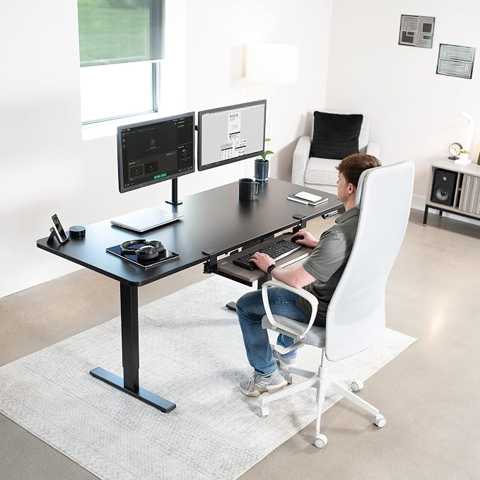 VIVO Large Clamp-on Computer Keyboard and Mouse Under Desk Slider Tray - Image 5