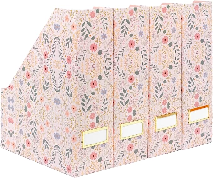 BLU MONACO Foldable Magazine File Set of 4 by Blu_Monaco