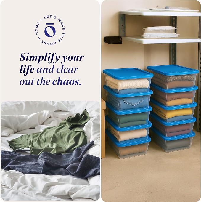HOMZ 10-Pack Snaplock, Small Clear Plastic Storage Organizer Bins w/Lids - Image 6