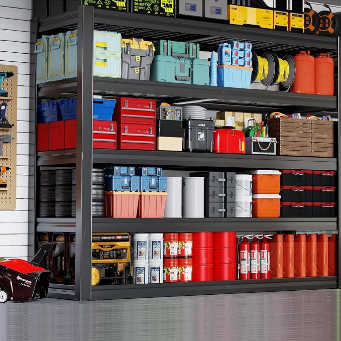 68" Wide Heavy Duty Garage Shelving Units, 5-Tier Deep Storage Shelves - Image 2