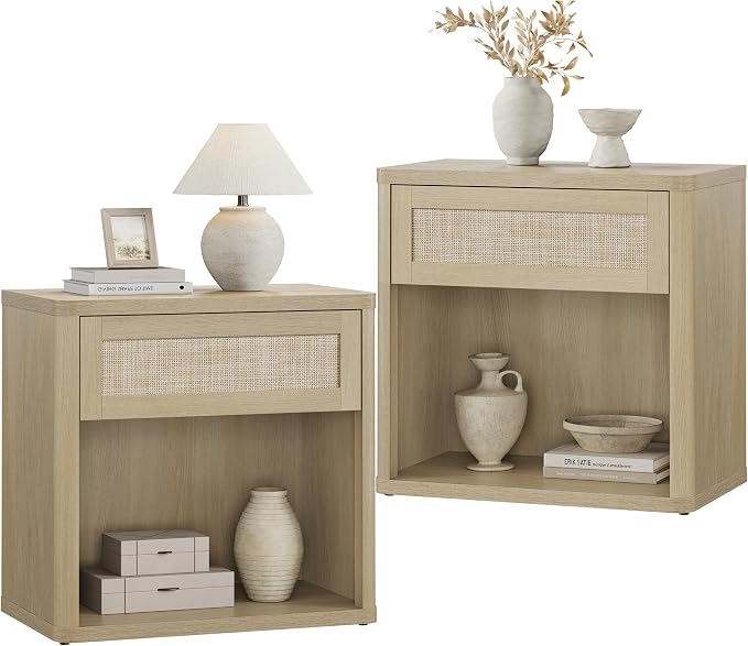 SICOTAS Night Stand Set of 2 26" Wide Large Nightstands by SICOTAS