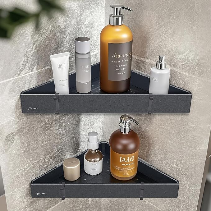 2-Tier Corner Shower Shelves by FIESONO