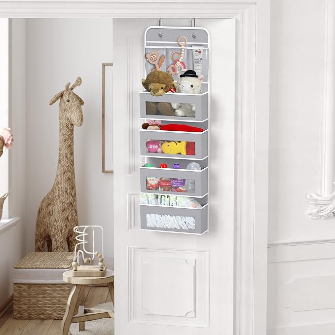 Simple Houseware 4 Clear Window Pocket Over Door Storage Hanging Organizer - Image 3