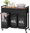 Laundry Sorter 3 Section, 120 L Laundry Hamper by FIONESO