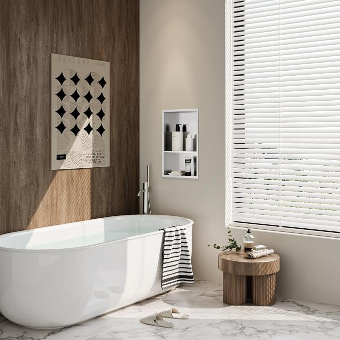 Stainless Steel Shower Niche 18" X 12", No Tile Needed Wall Niche Double Shelves - Image 4